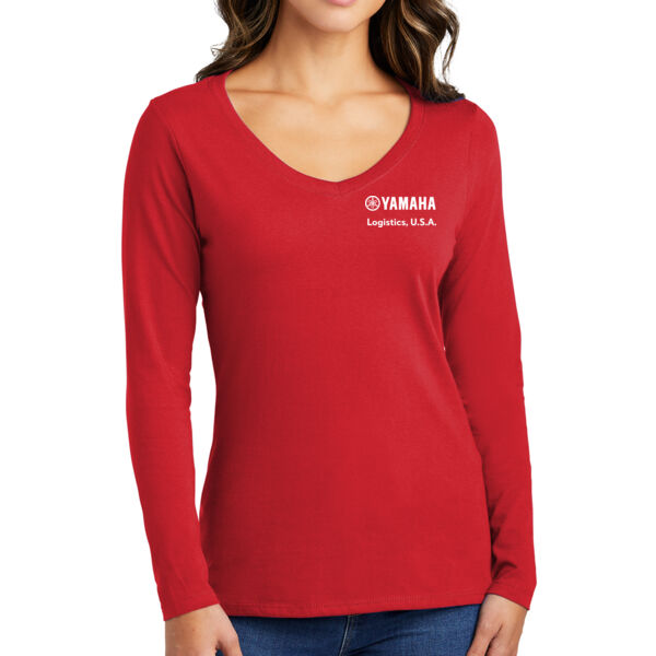 Port & Company Ladies Long Sleeve Fan Favorite V-Neck Tee - Printed Logo Thumbnail